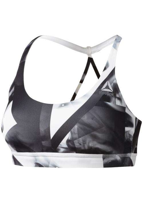 Original Womens Reebok WORKOUT READY TRI BACK PRINTED SPORTS BRA Size Medium