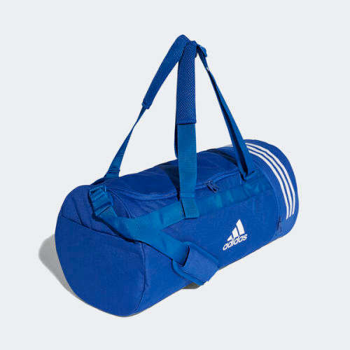 Original UNISEX adidas Convertible 3-Stripes Duffel Bag MEDIUM Blue DM7787