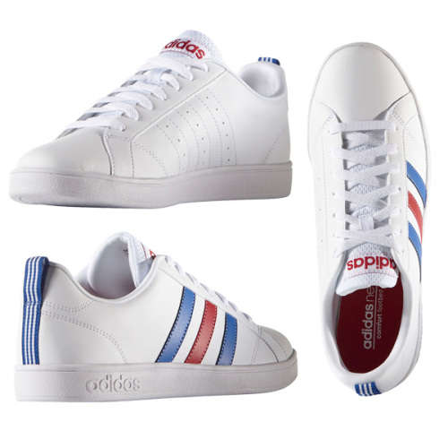 Original Mens adidas VS Advantage F99255 NEO Casual White/Blue-Red Size UK 11 (SA 11)