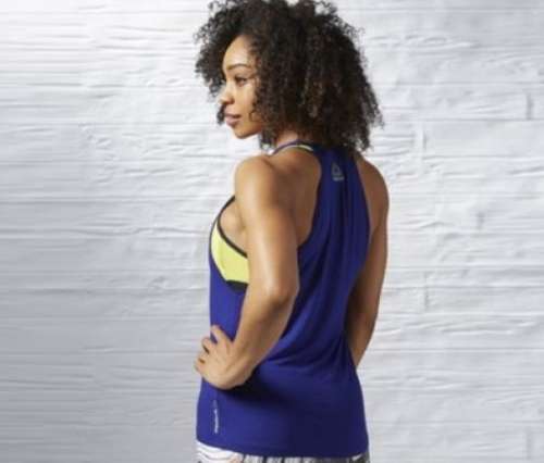 Original Womens Reebok Studio Favourites Tank Top Purple AY0933 Size Medium