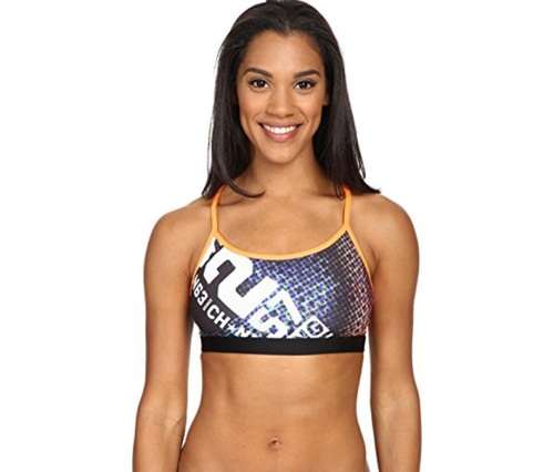 Original Womens Reebok One Series Allover Printed Strappy Bra AI4002 Size Medium