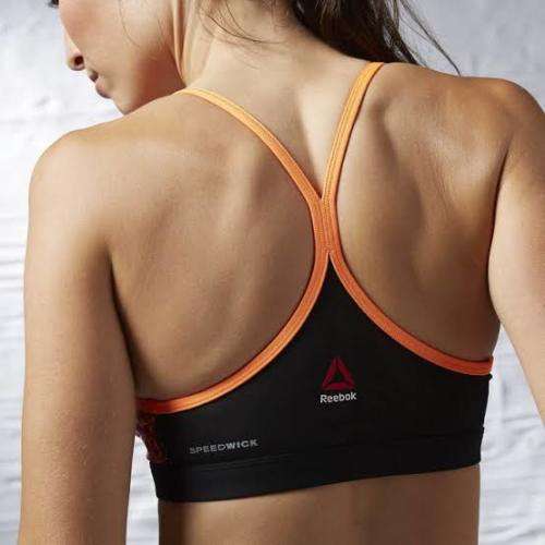 Original Womens Reebok One Series Allover Printed Strappy Bra AI4002 Size Medium