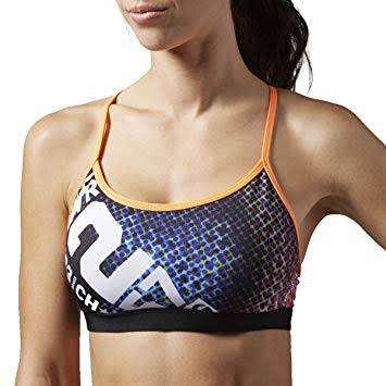 Original Womens Reebok One Series Allover Printed Strappy Bra AI4002 Size Medium