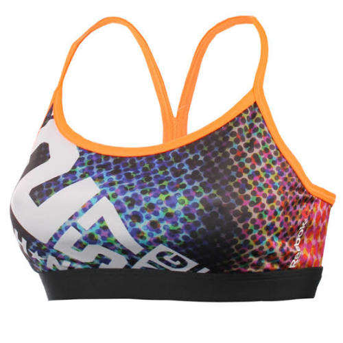 Original Womens Reebok One Series Allover Printed Strappy Bra AI4002 Size Medium