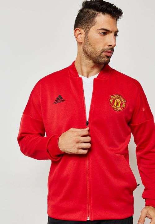 Original Men's adidas Manchester United Official Licensed Product Z.N.E. Jacket Size Medium