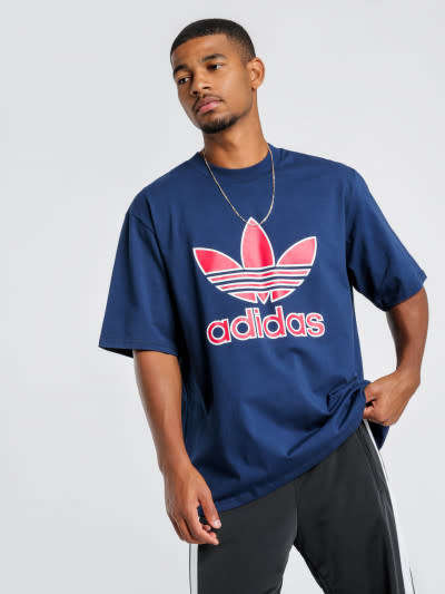Original Men's adidas Trefoil Tee Blue EC3681 Size Medium