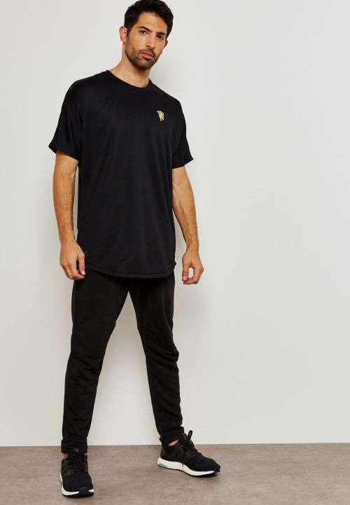 Original Mens adidas Manchester United T-Shirt Seasonal Black Official Licensed DQ0902 Size Large