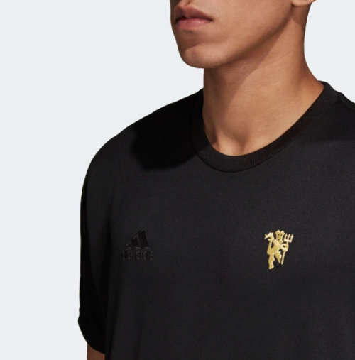 Original Mens adidas Manchester United T-Shirt Seasonal Black Official Licensed DQ0902 Size Large