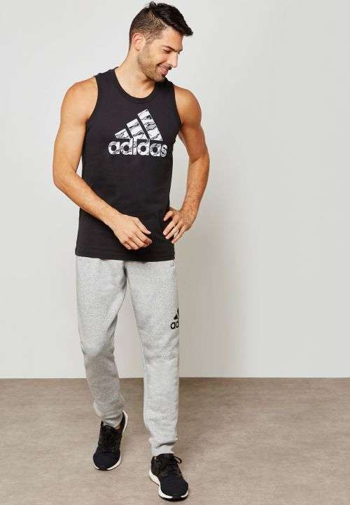 Original Men's adidas Bos Camo Tank Top Performance Black CJ9293 Size Medium