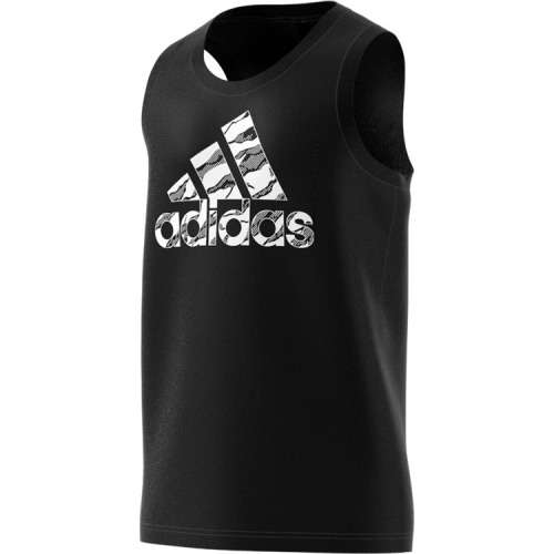 Original Men's adidas Bos Camo Tank Top Performance Black CJ9293 Size Medium