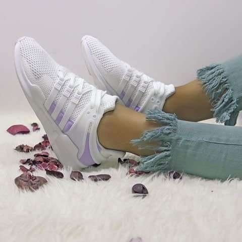 Original Women's adidas EQT Support Adv Running Trainers Purple Glow/ White BY9111 Size UK 7 (SA 7)