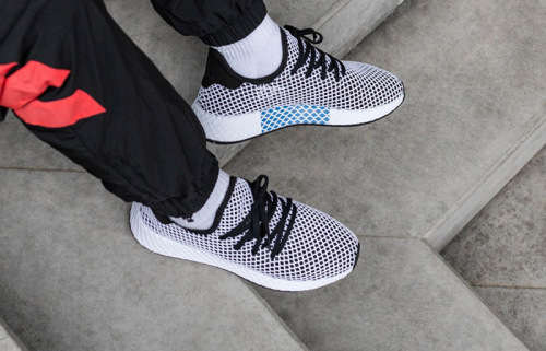 Original Men's ADIDAS Deerupt Runner Core Black/ White CQ2626 Size UK 10 (SA 10)