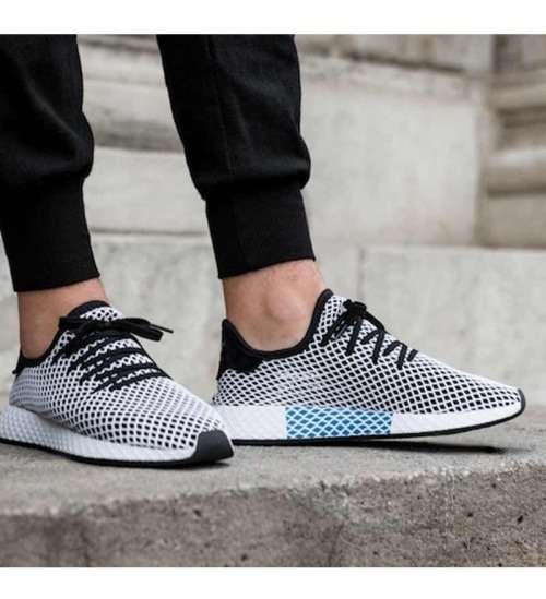 Original Men's ADIDAS Deerupt Runner Core Black/ White CQ2626 Size UK 10 (SA 10)