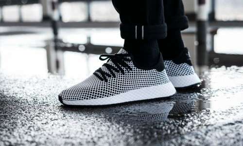 Original Men's ADIDAS Deerupt Runner Core Black/ White CQ2626 Size UK 10 (SA 10)