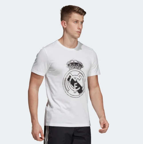 Original Mens adidas Real Madrid DNA Graphic Tee White DP5191 Size Extra Large