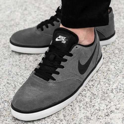 Original Mens Nike SB CHECK Dark Grey/ Black-White 705265 011 Size UK 8 (SA 8)