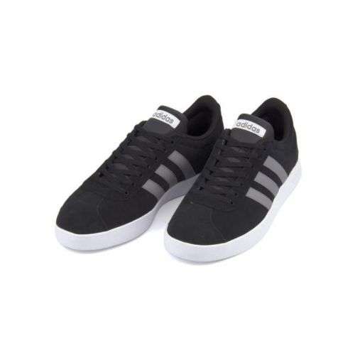 Original Men's adidas VL Court 2.0 Black Skate Boarding B43808 Size UK 6 (SA 6)