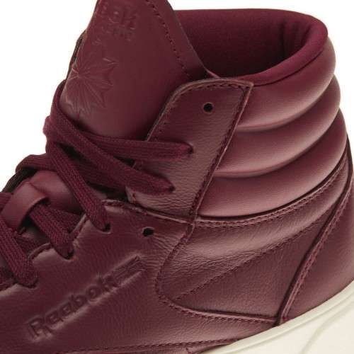 Original Womens Reebok Freestyle Leather Hi Nova Burgundy CN3847 Size UK 6 (SA 6)