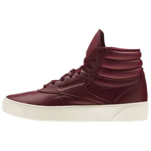 Original Womens Reebok Freestyle Leather Hi Nova Burgundy CN3847 Size UK 6 (SA 6)
