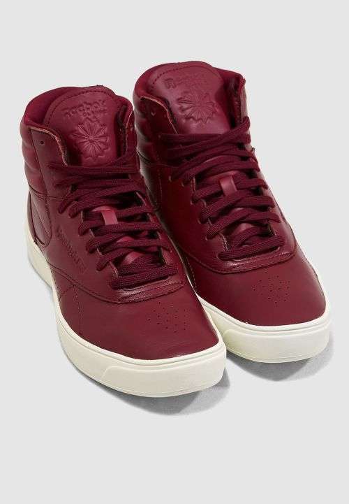 Original Womens Reebok Freestyle Leather Hi Nova Burgundy CN3847 Size UK 6 (SA 6)