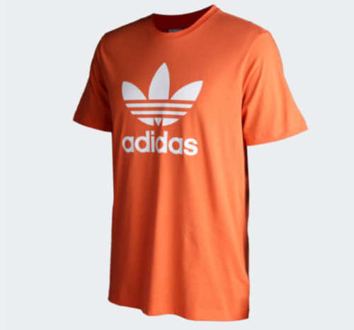 Original Men's adidas Trefoil Tee True Orange CL0277 Size Large