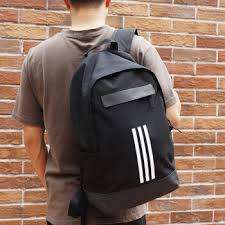 Original adidas Unisex Classic 3 Stripe Backpack Black Work Travel Gym Bag CF3300