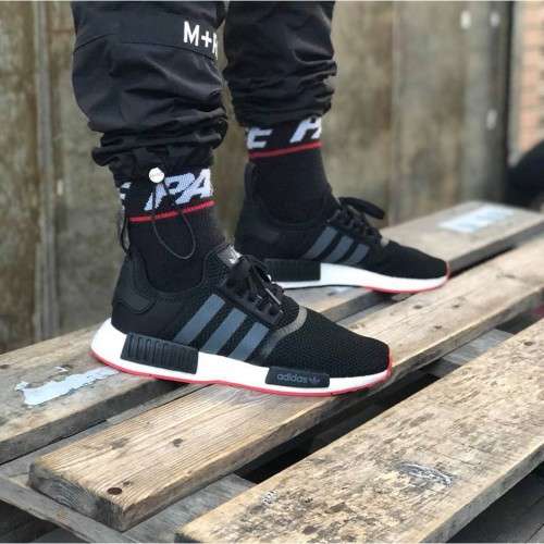 Original Mens adidas NMD_R1 CQ2413 Core Black/Carbon/ Trace Scarlet Size UK 12 (SA 12)