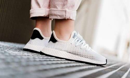Original Women's adidas Deerupt Runner Beige/ White/ Black CQ2913 Size UK 6 (SA 6)