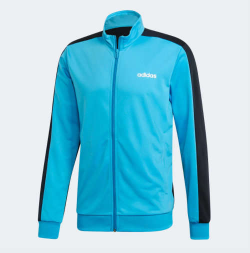 Original Men's ADIDAS ESSENTIALS BASICS TRACK SUIT Blue DV2471 Size Large