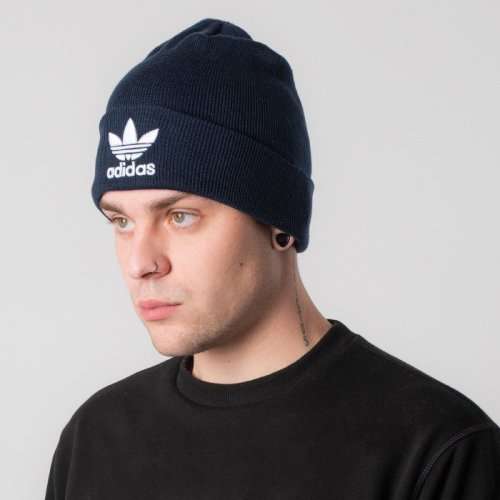 Original Men's adidas Trefoil Beanie Blue BK7639 One Size Fits All