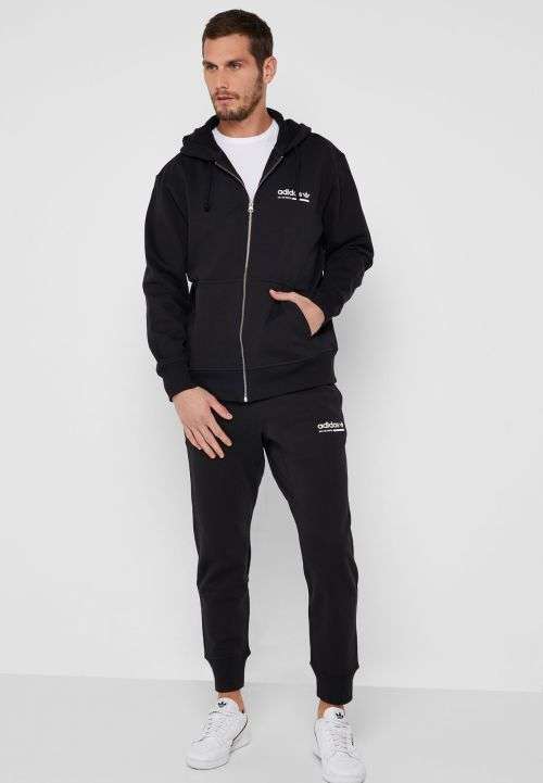 Original Men's adidas Kaval Full Zip Hoody Black DV1918 Size Large