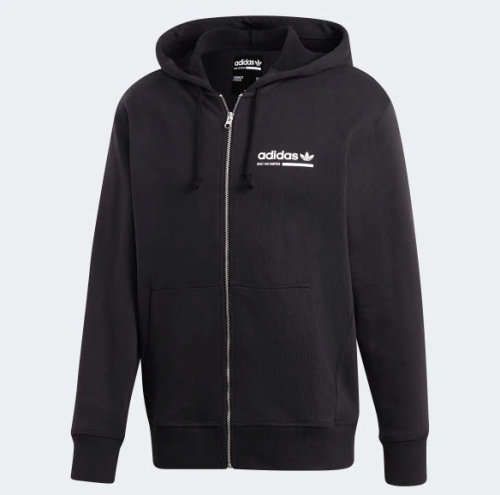 Original Men's adidas Kaval Full Zip Hoody Black DV1918 Size Large