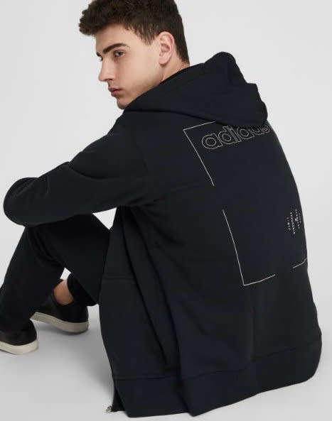 Original Men's adidas Kaval Full Zip Hoody Black DV1918 Size Large