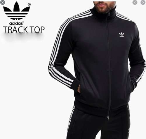 Original Men's adidas Beckenbauer Track Top Jacket Black CJ9268 Size XL