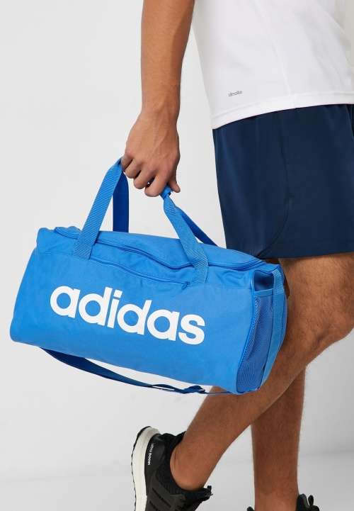 Original adidas Unisex Linear Core Duffel Bag Small Blue DT8623