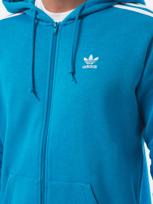 Original Men's adidas 3 STRIPES Full Zip Hoodie DZ4588 Size Medium