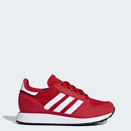 Original KIDS adidas UNISEX Forest Grove C Scarlet Red/ White B37746 Size UK 4 (SA 4)