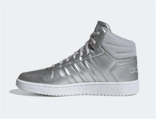 Original Women's adidas Hoops 2.0 Mid Silver EE7857 Size UK 5 (SA 5)