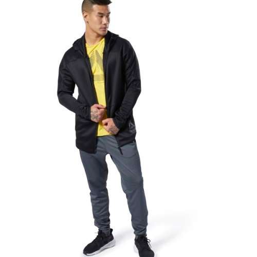 Original Men's Reebok One Series Spacer Full Zip Hoodie Black EC0978 Size Large