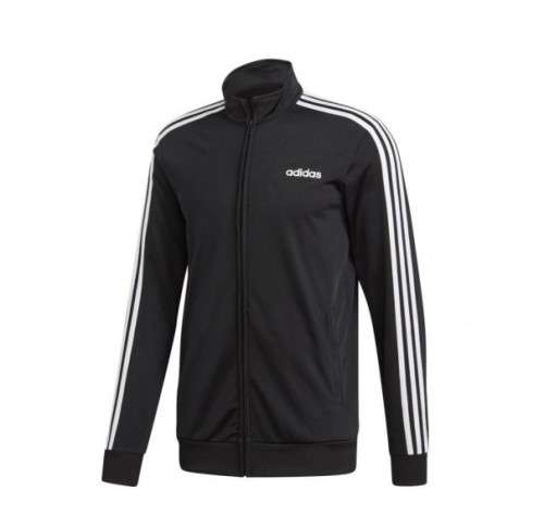 Original Men's adidas ESSENTIALS 3 STRIPES TRICOT TRACK JACKET Black CK7658 Size Extra Large