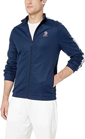 Original Men's Reebok Classics Full Zip Vector Tape Track Top Navy Blue CL9745 Size Large
