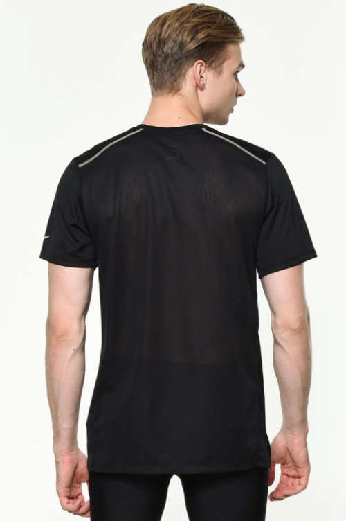 Original Mens NIKE Dri Fit Breathe Run Sports T-Shirt Black BV4645 010 Size Medium