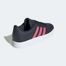 Original Women's adidas VL Court 2.0 Legend Ink/ Real Pink EE6899 Size UK 4 (SA 4)