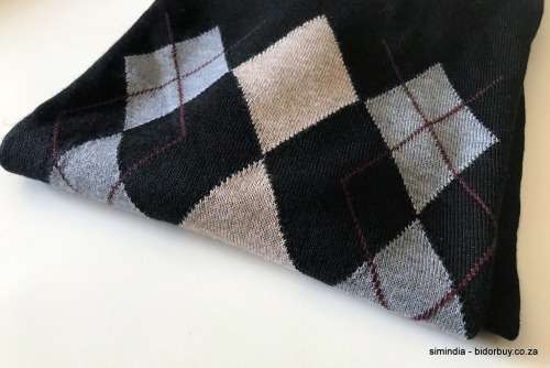 Original Mens PRINGLE Archie Argyle Round Neck knit Black Tailor Fit Size Extra Large