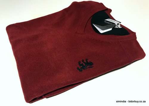 Original Mens PRINGLE Charleston V-neck Knit Cranberry Size Extra Large