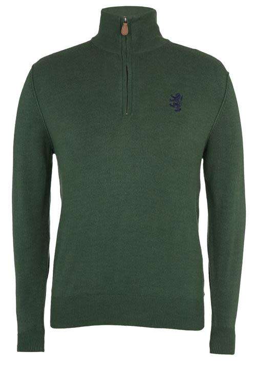 Original Mens PRINGLE Charleston 1/4 Zip Knit Dark Green Size Large