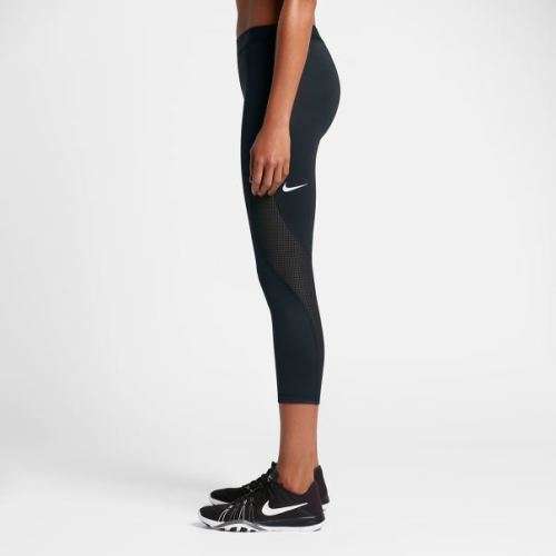 Original Womens NIKE PRO Hypercool Capri Pants Black/Platinum 831933 010 Size Large