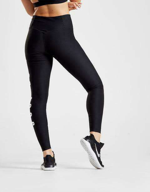Original NIKE Womens POWER TRAINING  Just Do It Tights Black CJ5777 010 Size Medium
