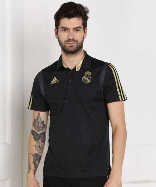 Original Men's adidas Real Madrid 2019-20 Polo Shirt Black Official Licensed DX7857 Size Large