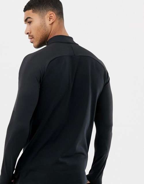 NIKE Men's Dry Squad Drill Top 1/2 Zip Warm (SLIM FIT) Black CJ3803 011 Size Medium